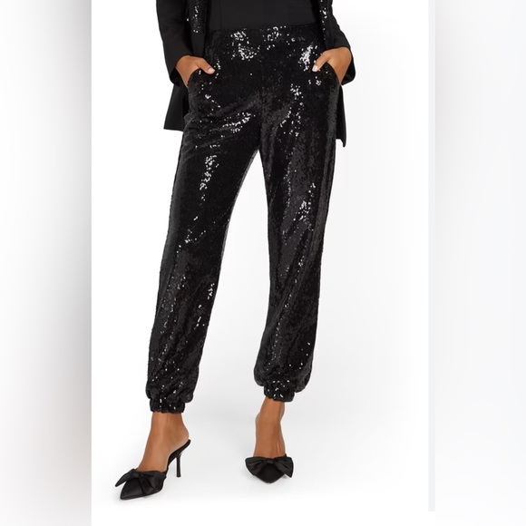 Red sequin mid-rise jogger pants size Medium BRAND NEW. NY & Co. - Picture 1 of 4